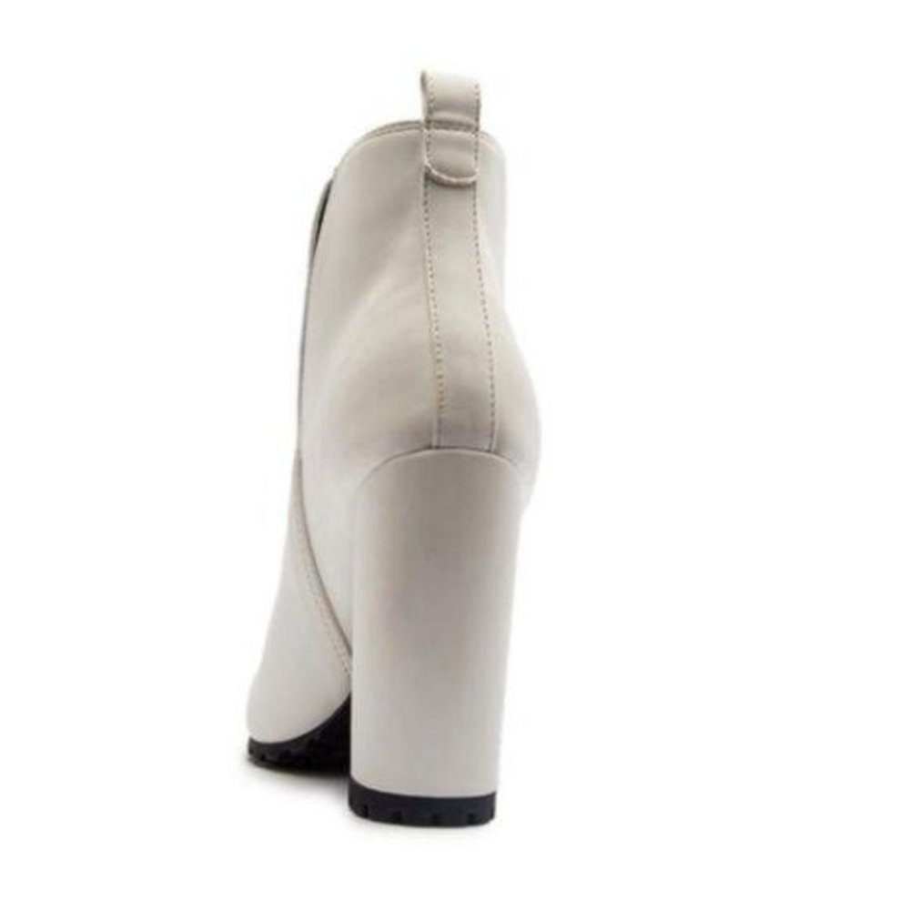 White Lug Sole Booties - Picture 5 of 7